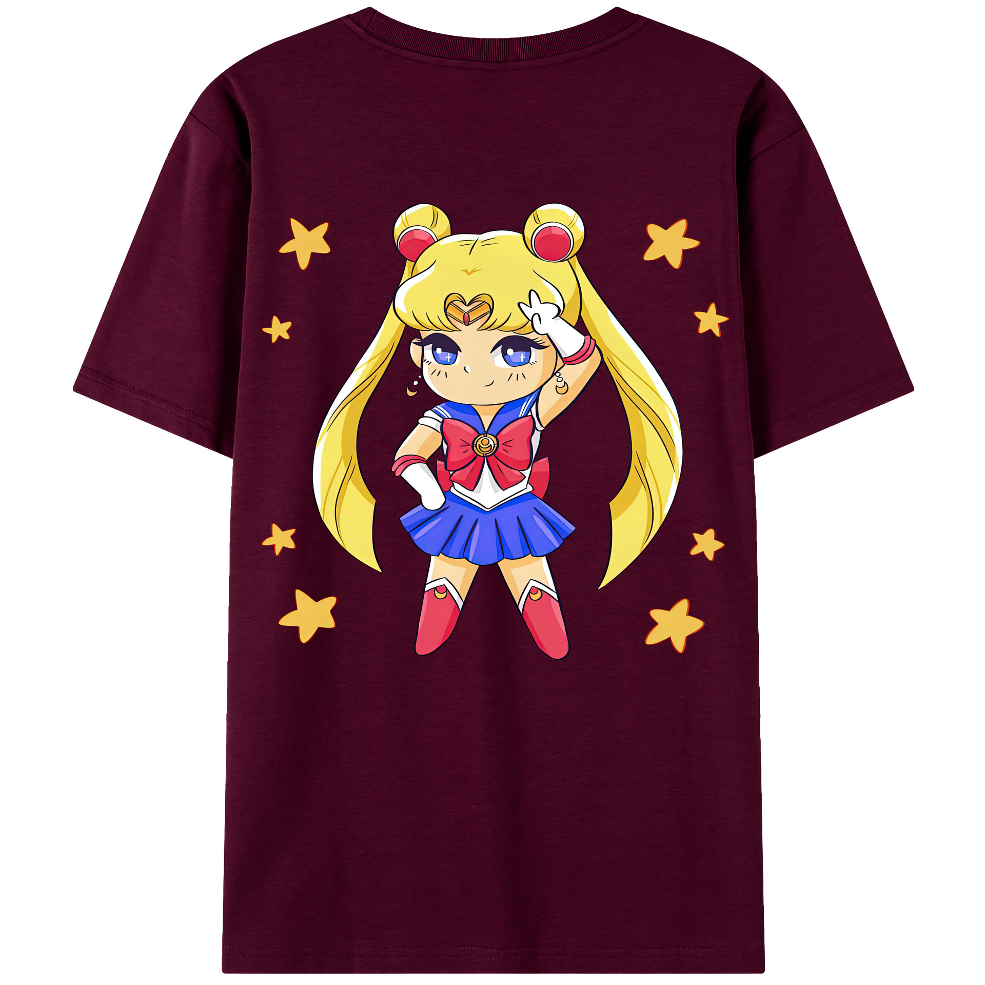 （画像用） 美少女戦士セーラームーン 月野 うさぎ つきの うさぎ Sailor Moon Tsukino Usagi レディース半袖Tシャツ(バックプリント)
